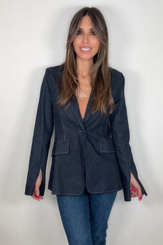 Dark Denim Blazer - Born To Glam