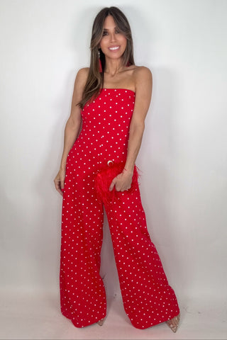 RED POLKA DOT JUMPSUIT - Born To Glam