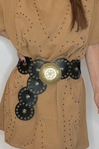 Black Round Buckle Belt - Born To Glam