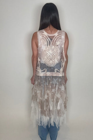 Crochet Mesh Layered Star Vest - Born To Glam