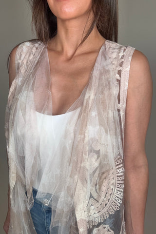 Crochet Mesh Layered Star Vest - Born To Glam