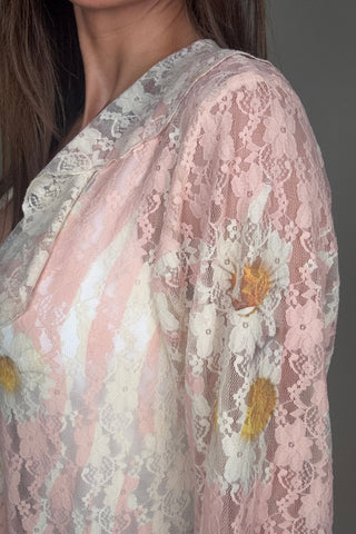 Pink Daisy Ruffle Cardigan - Born To Glam