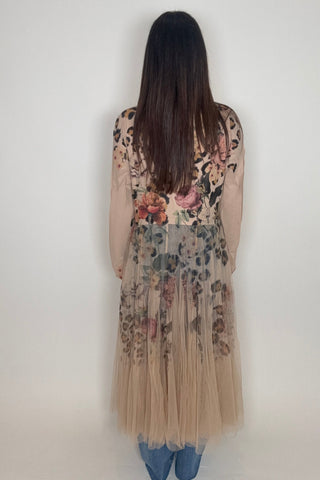 Leopard Rose Cardigan Blazer - Born To Glam