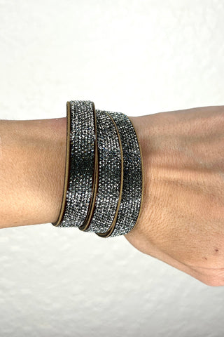 Suede Wrap Crystal Bracelet - Born To Glam
