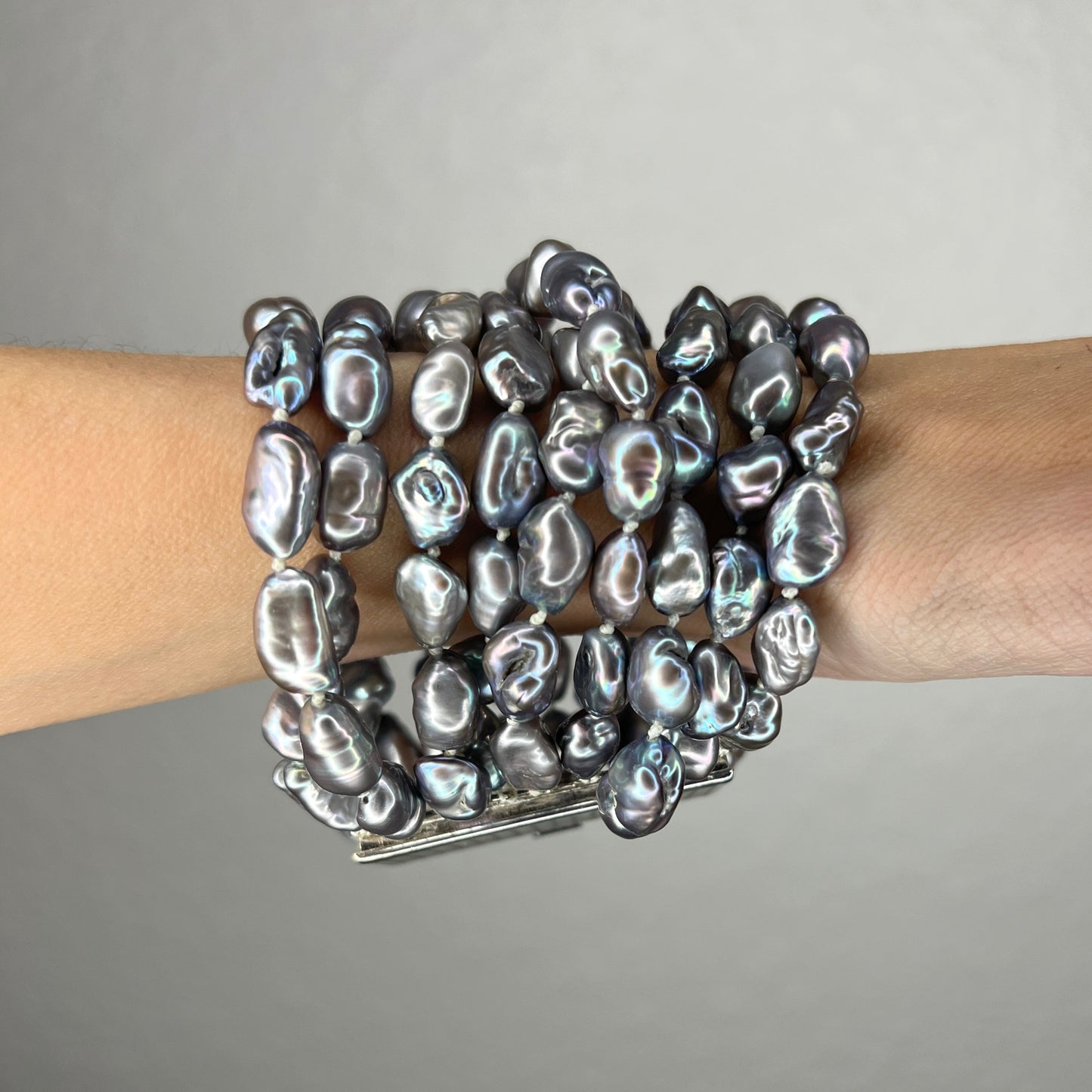 Gray Pearl Multistrand Bracelet - Born To Glam