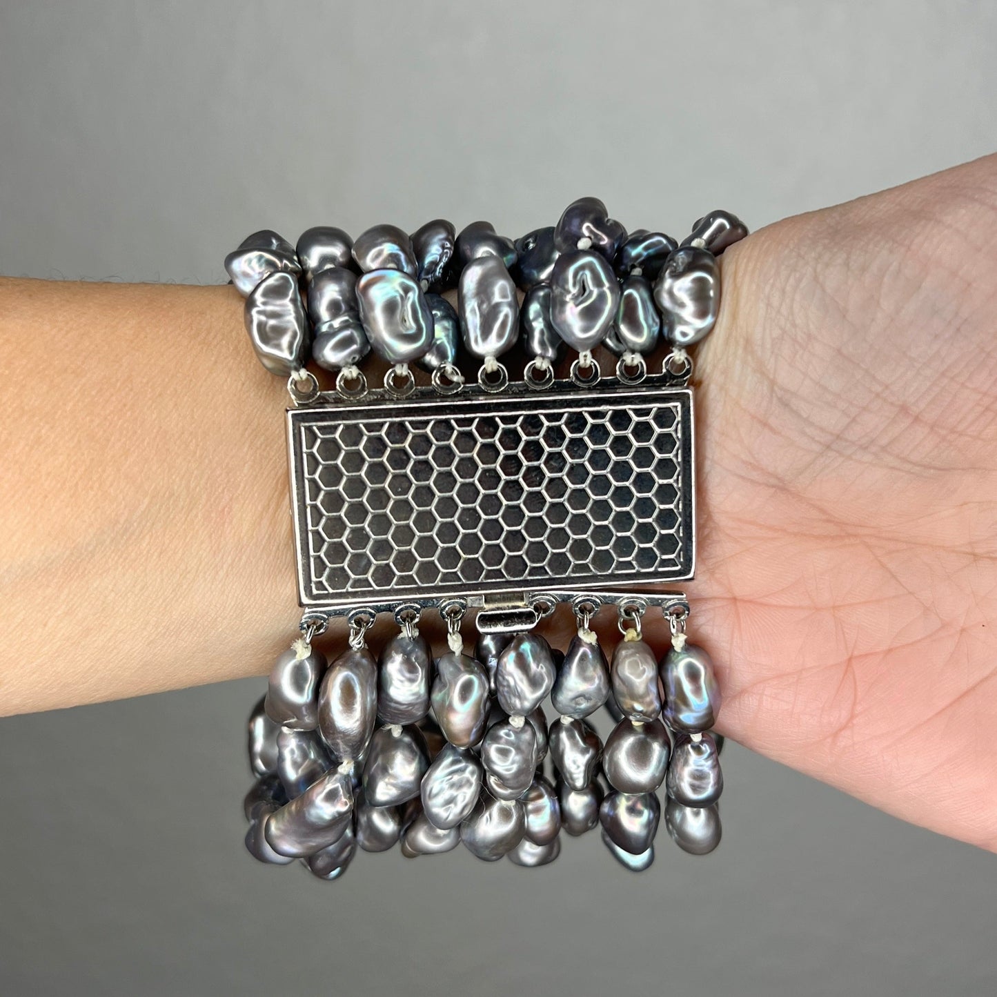 Gray Pearl Multistrand Bracelet - Born To Glam