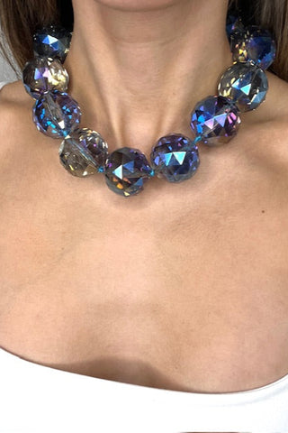 30mm Crystal Sphere Short Necklace - Born To Glam