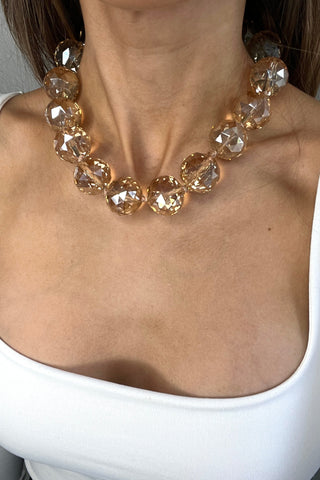 24mm Crystal Sphere Short Necklace - Born To Glam