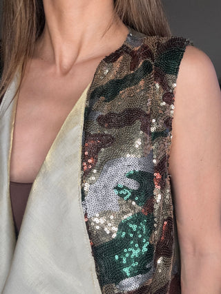 Sequin Camo Vest - Born To Glam