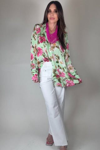 Mint & Pink Floral Top - Born To Glam