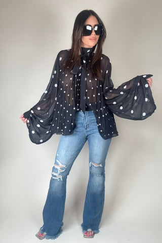 High Rise Distressed Stretch Flare Jeans - Born To Glam