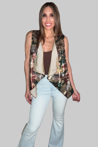 Sequin Camo Vest - Born To Glam