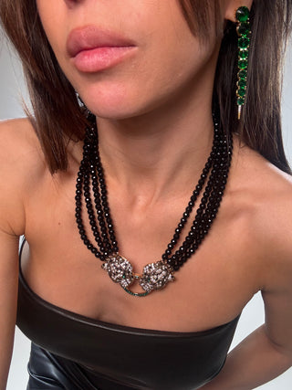 Double Leopard Brooch Statement Necklace - Born To Glam