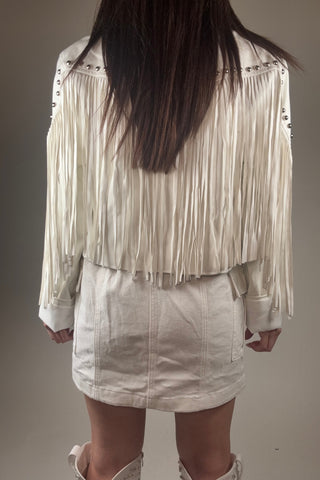 Silver Studded Fringe Jacket - Born To Glam
