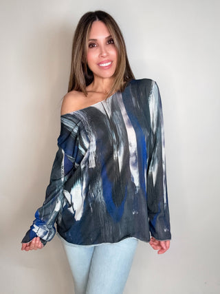 Shades Of Blue Knit Top