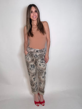Tan Leopard Print Jogger