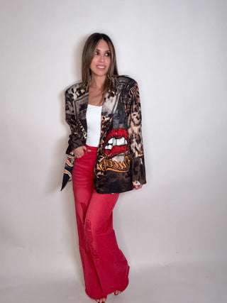 Sun Kiss Queen One Size Graphic Blazer - Born To Glam