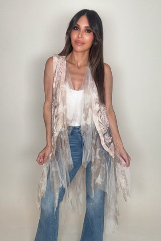 Crochet Mesh Layered Star Vest - Born To Glam