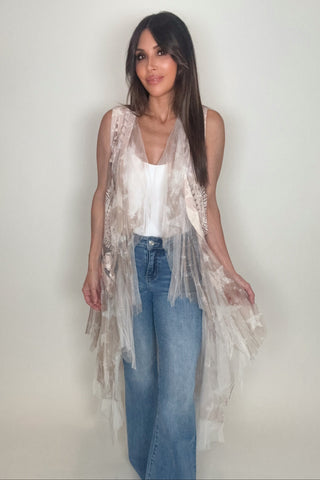 Crochet Mesh Layered Star Vest - Born To Glam