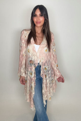 Pink Daisy Ruffle Cardigan - Born To Glam