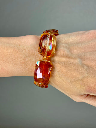 Rectangle Crystal Stretch Bracelet - Born To Glam