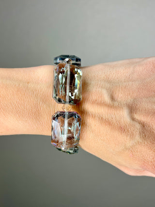 Rectangle Crystal Stretch Bracelet - Born To Glam