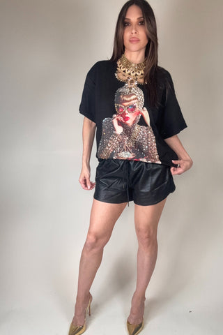 Crystal Embellished Oversized T-Shirt - Born To Glam