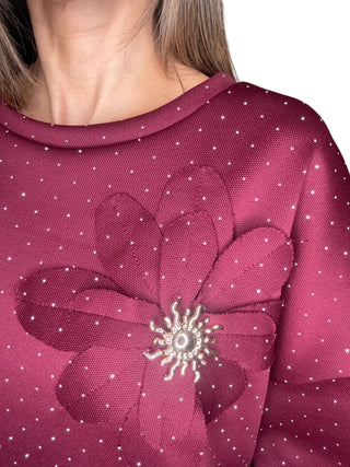 Burgundy Crystal Shimmer Lounge Set - Born To Glam