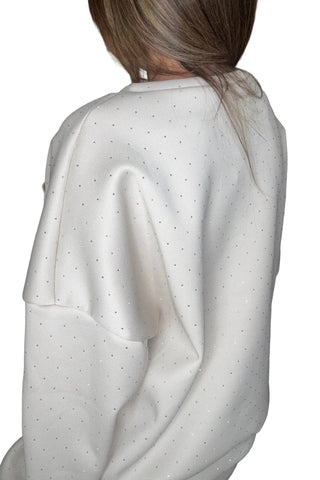 Beige Crystal Shimmer Lounge Set - Born To Glam