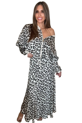 Beige Leopard Mermaid Skirt - Born To Glam