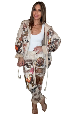 Miss Love Metallic Hoodie Jacket - Born To Glam