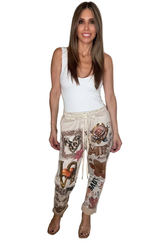 Miss Love Metallic Sweat Pants - Born To Glam