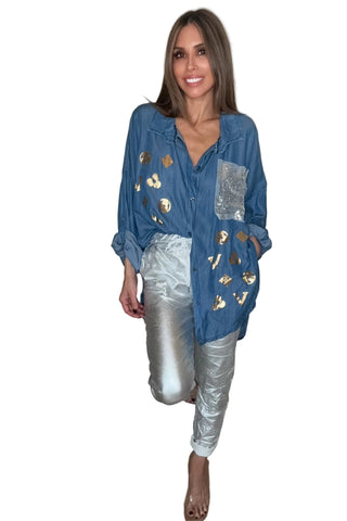 Metallic Silver Glam Jogger - Born To Glam