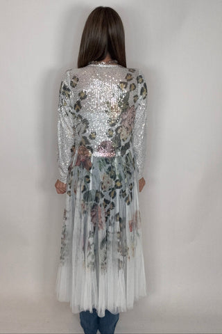 Rose Leopard Sequin Duster