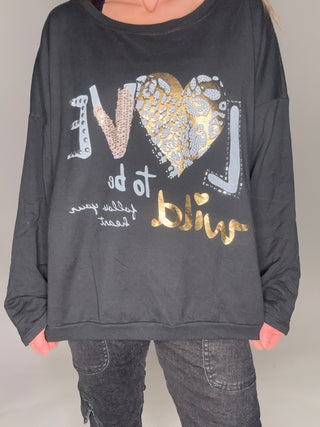 LOVE Graphic Cotton Sweatshirt