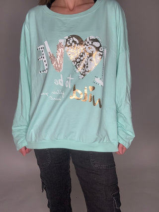 LOVE Graphic Cotton Sweatshirt