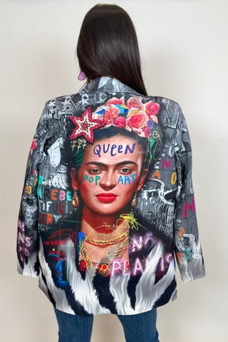 Frida Zebra Graphic Print Blazer - Born To Glam