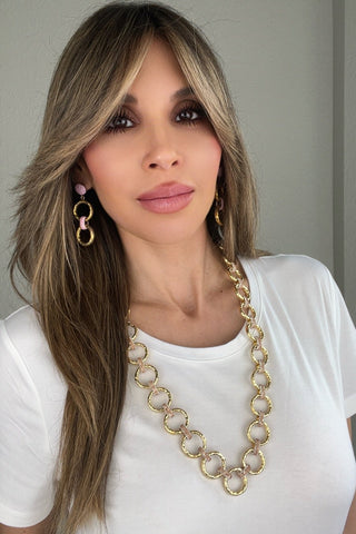 Crystal Chain Link Necklace - Born To Glam