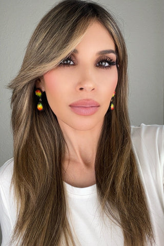 Teardrop Multicolor Gemstone Crystal Sterling Silver Double Drop Earrings - Born To Glam