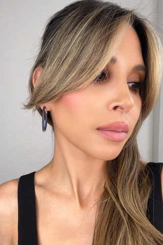 Crystal Oval Brass Hoops - Born To Glam