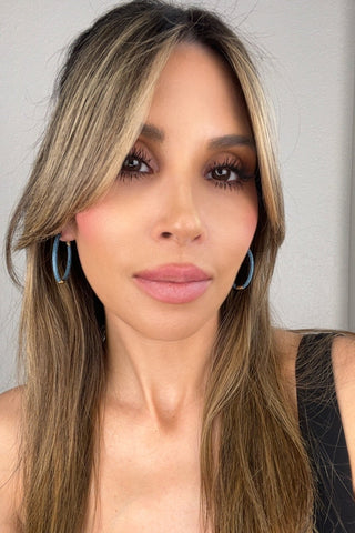 Crystal Oval Brass Hoops - Born To Glam