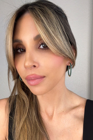 Crystal Oval Brass Hoops - Born To Glam