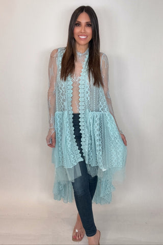 Blue Blazer Cardigan - Born To Glam