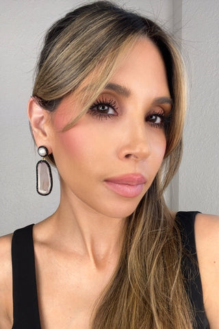 Pink & Pearl Agate Sterling Silver Earring - Born To Glam