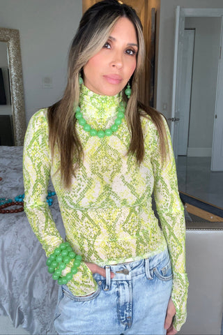 Lime Green Quartz Short Necklace - Born To Glam