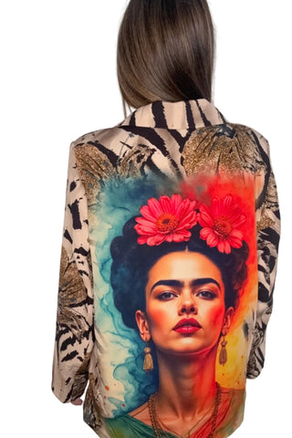 Frida Floral Print One Size Blazer
