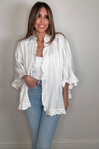 Style the Chambray Crystal Embellished Deim Jacket exclusively at Born To Glam