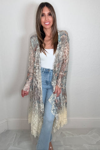 Blue Floral Patch Sparkle Duster