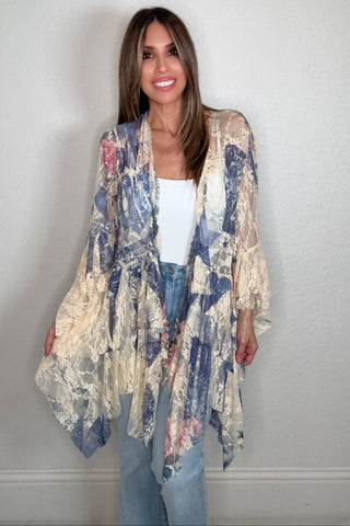 Blue Rodeo Lace Ruffle Cardigan