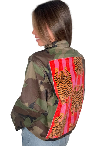 Camo & Tiger Print Cropped Jacket - Born To Glam